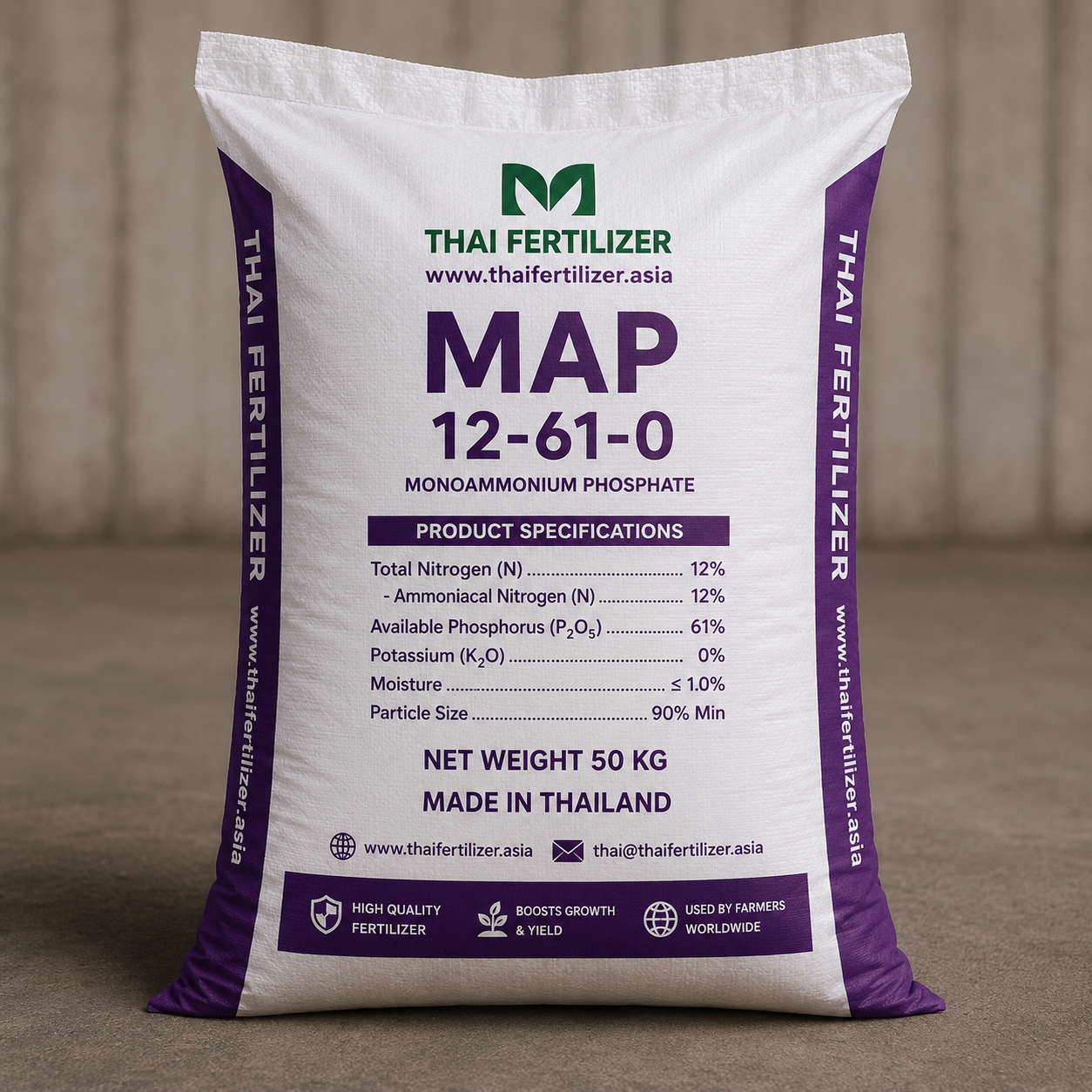 MAP 12-61-0 monoammonium phosphate fertilizer bag