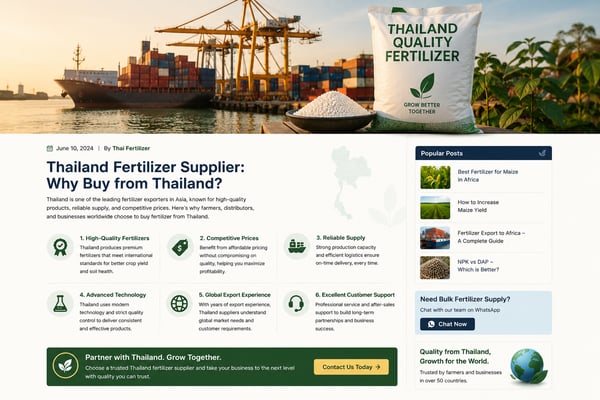 Thailand agricultural landscape and fertilizer production