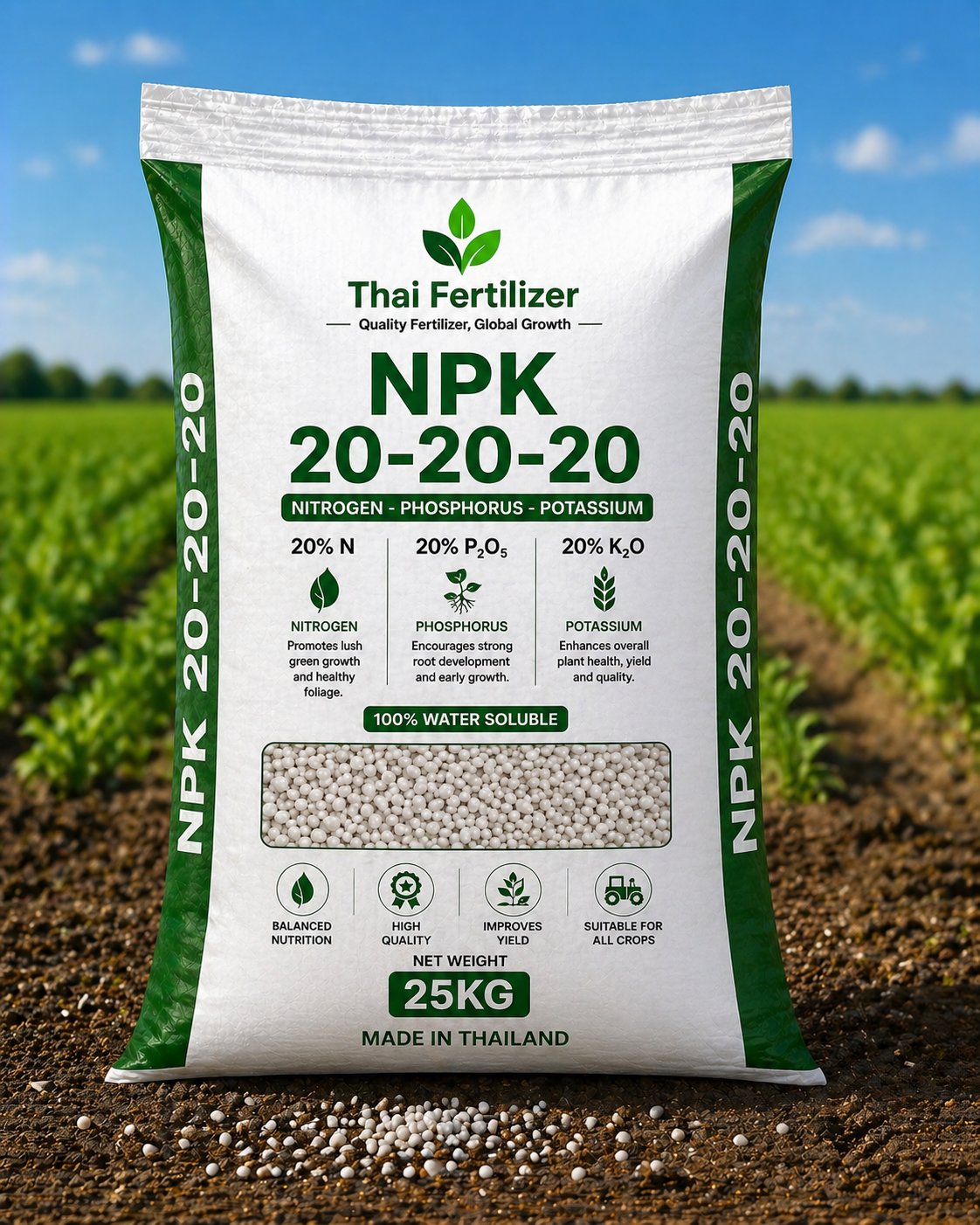 NPK 20-20-20 25kg bag packaging