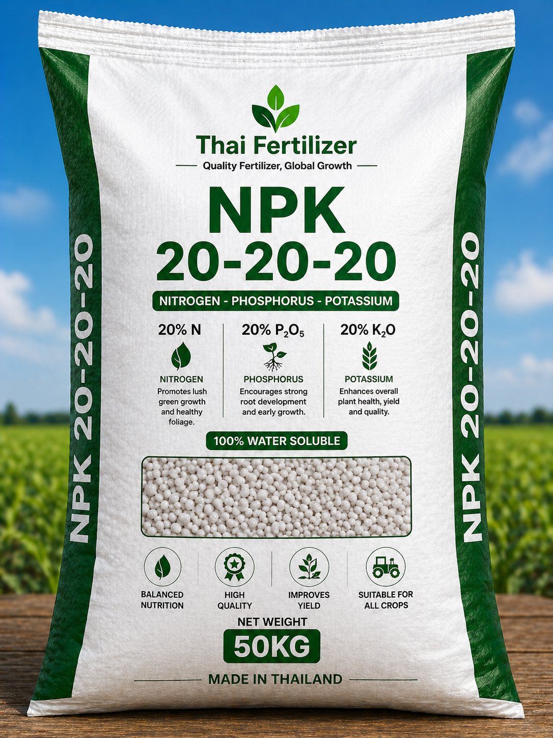 NPK 20-20-20 premium fertilizer granules